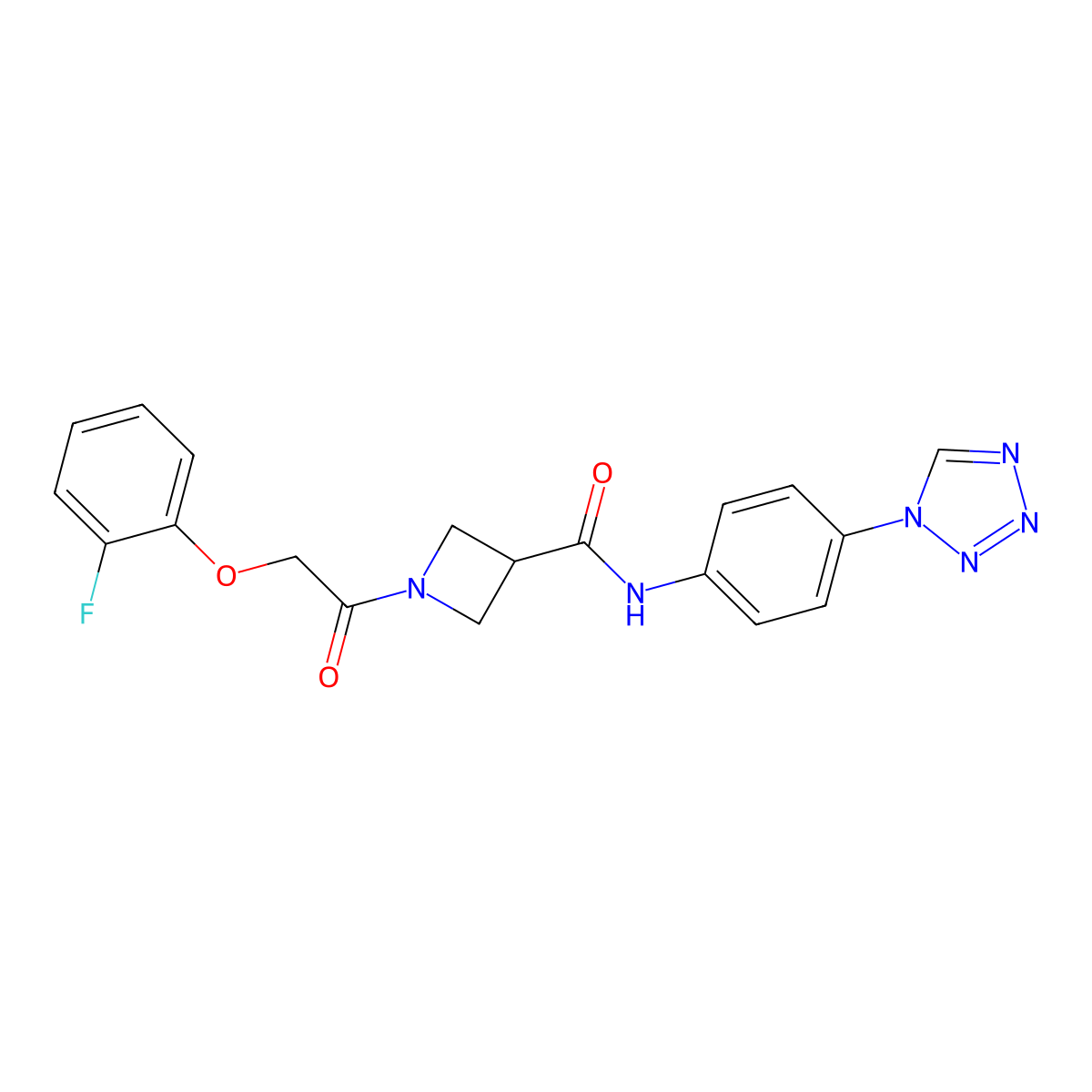 N-(4-(1H-tetrazol-1-yl)phenyl)-1-(2-(2-fluorophenoxy)acetyl)azetidine-3-carboxamide molecular structure, CAS 1448130-17-3