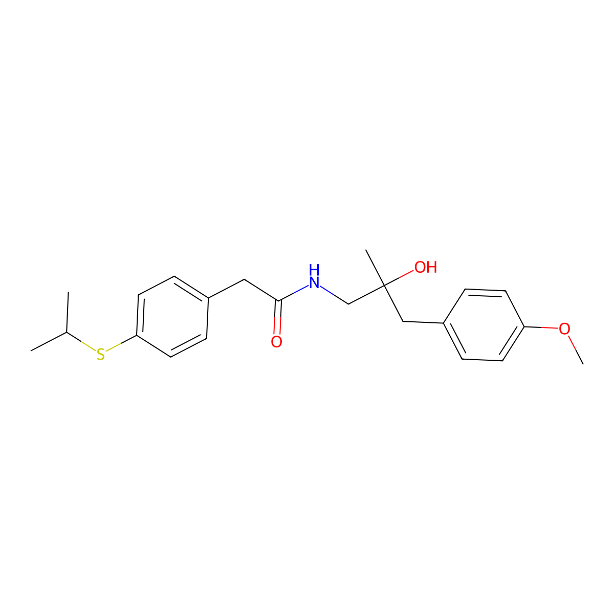 N-(2-hydroxy-3-(4-methoxyphenyl)-2-methylpropyl)-2-(4-(isopropylthio)phenyl)acetamide molecular structure, CAS 1448130-20-8
