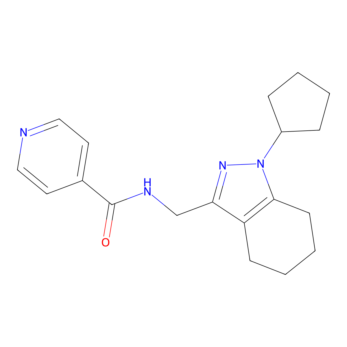 N-((1-cyclopentyl-4,5,6,7-tetrahydro-1H-indazol-3-yl)methyl)isonicotinamide molecular structure, CAS 1448130-23-1