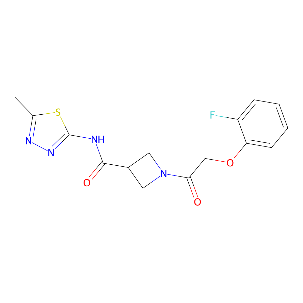 1-[2-(2-Fluorophenoxy)acetyl]-N-(5-methyl-1,3,4-thiadiazol-2-YL)azetidine-3-carboxamide molecular structure, CAS 1448130-25-3