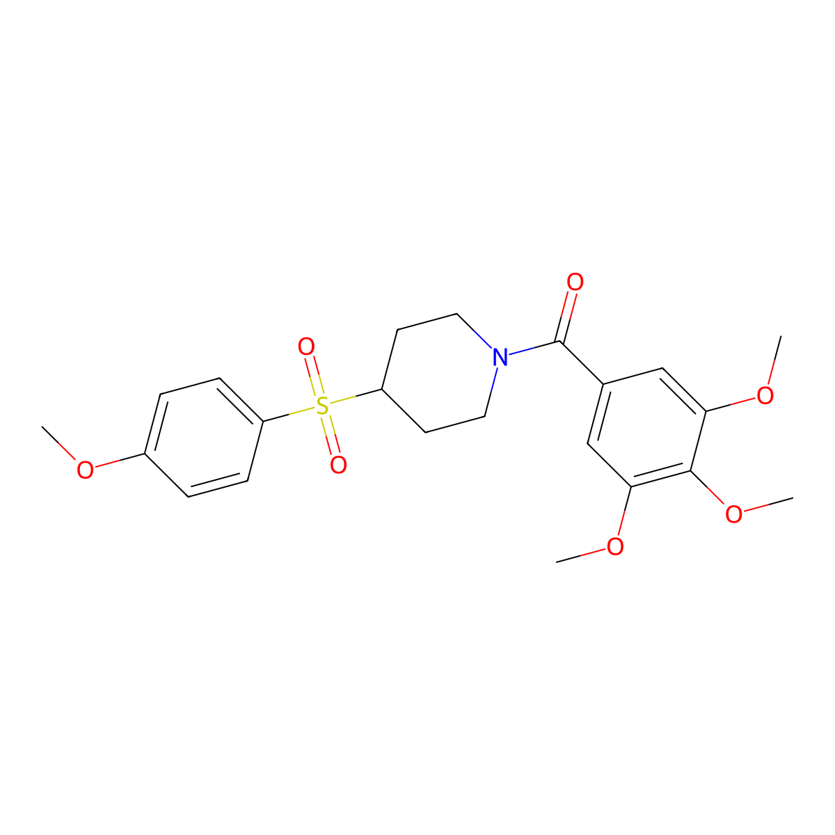 (4-((4-Methoxyphenyl)sulfonyl)piperidin-1-yl)(3,4,5-trimethoxyphenyl)methanone molecular structure, CAS 1448130-40-2