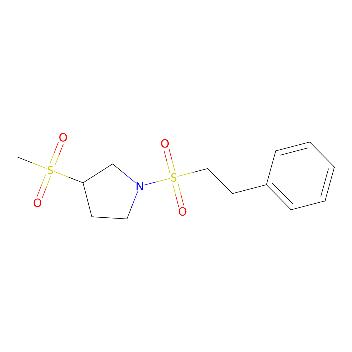 3-(Methylsulfonyl)-1-(phenethylsulfonyl)pyrrolidine molecular structure, CAS 1448130-54-8