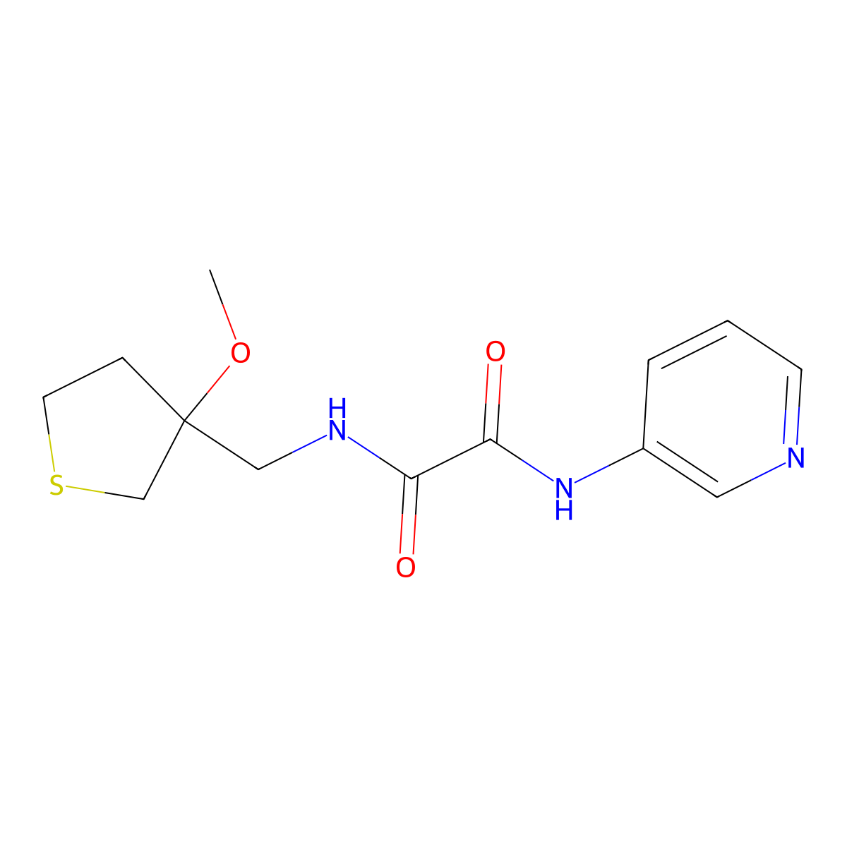 N1-((3-methoxytetrahydrothiophen-3-yl)methyl)-N2-(pyridin-3-yl)oxalamide molecular structure, CAS 1448130-55-9