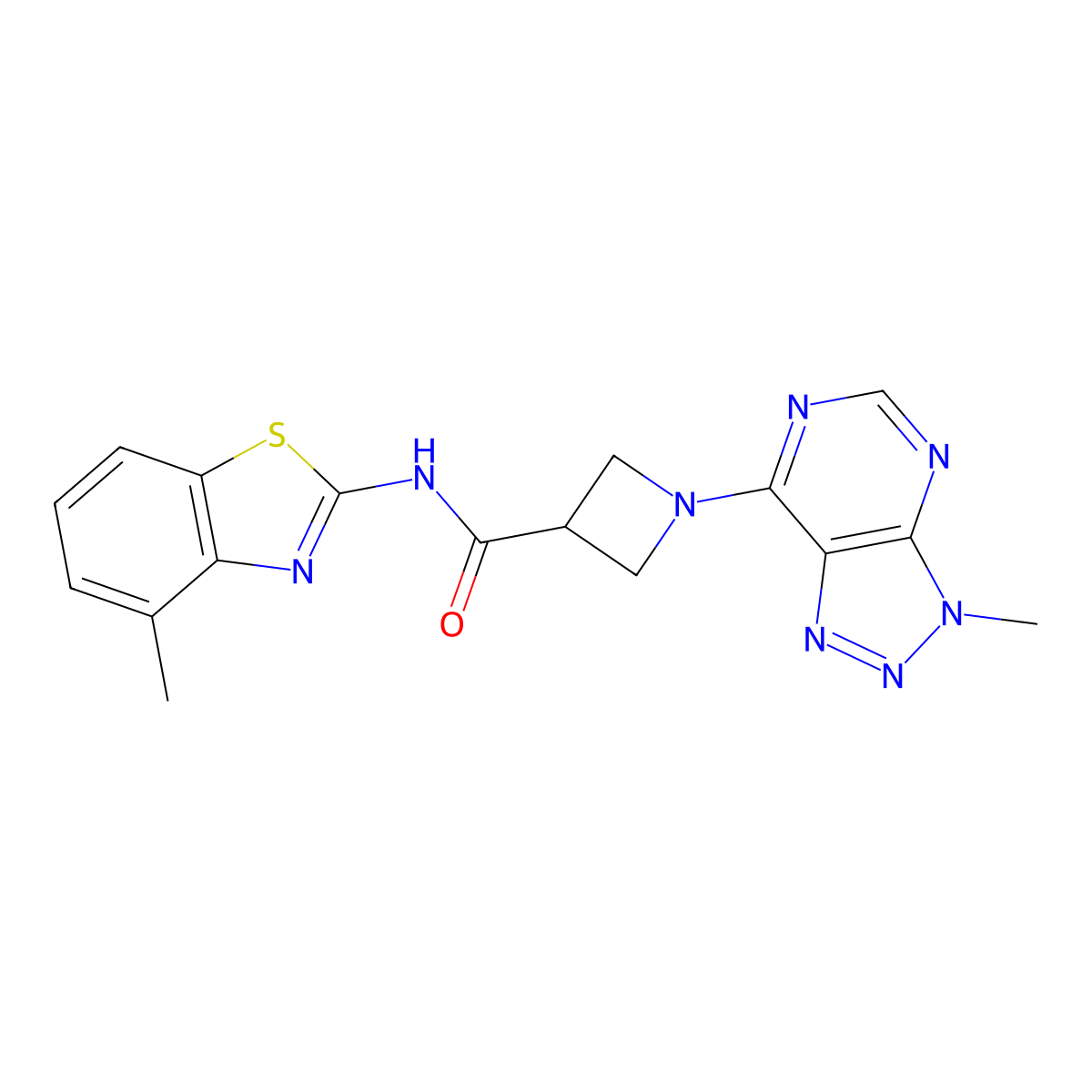 1-(3-methyl-3H-[1,2,3]triazolo[4,5-d]pyrimidin-7-yl)-N-(4-methylbenzo[d]thiazol-2-yl)azetidine-3-carboxamide molecular structure, CAS 1448130-70-8