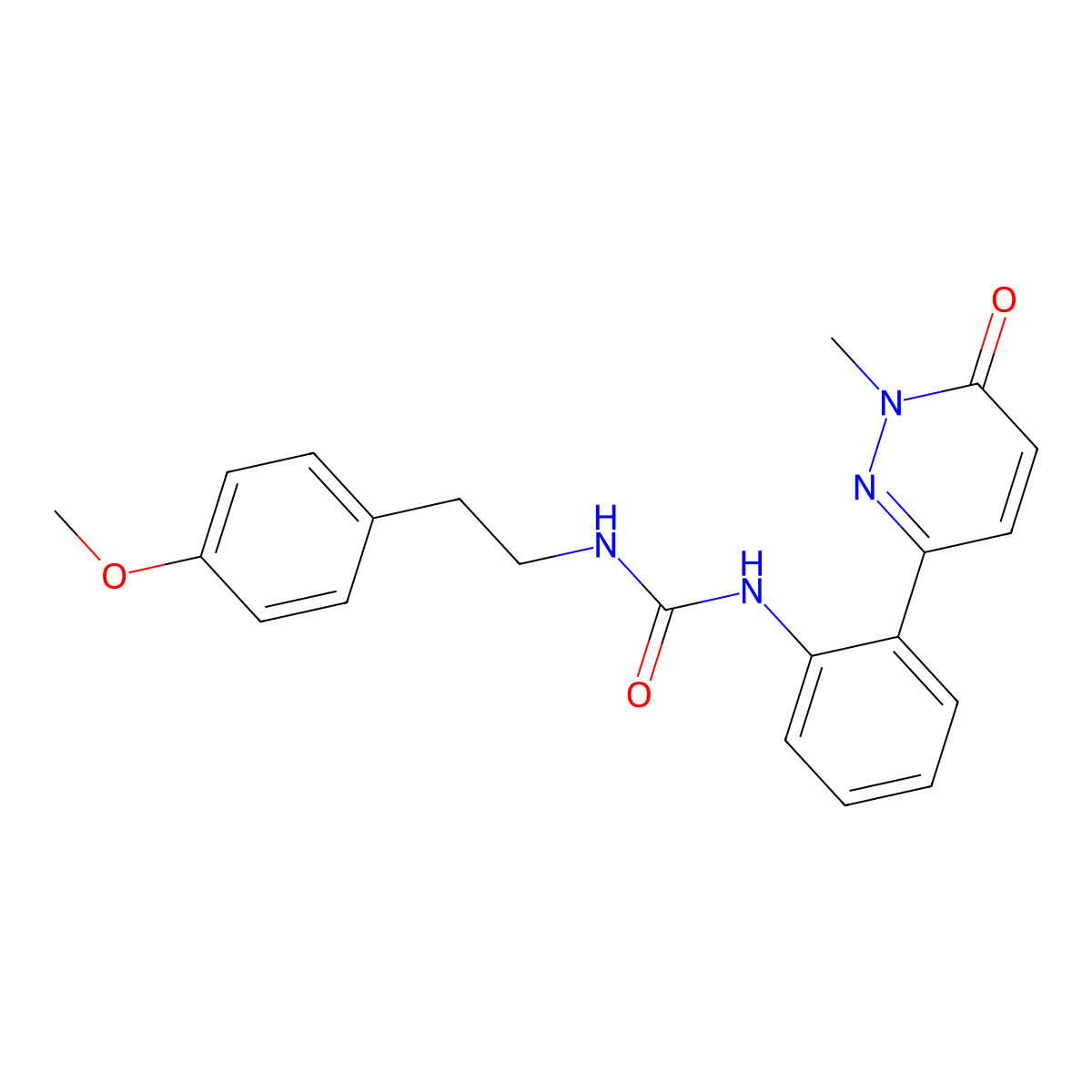 1-(4-Methoxyphenethyl)-3-(2-(1-methyl-6-oxo-1,6-dihydropyridazin-3-yl)phenyl)urea molecular structure, CAS 1448130-75-3