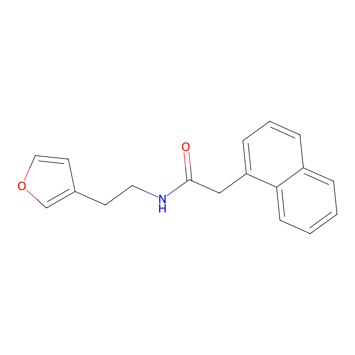 N-(2-(furan-3-yl)ethyl)-2-(naphthalen-1-yl)acetamide molecular structure, CAS 1448130-87-7
