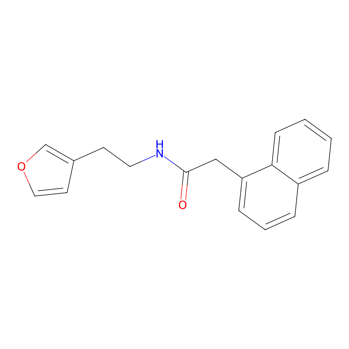 N-(2-(furan-3-yl)ethyl)-2-(naphthalen-1-yl)acetamide molecular structure, CAS 1448130-87-7