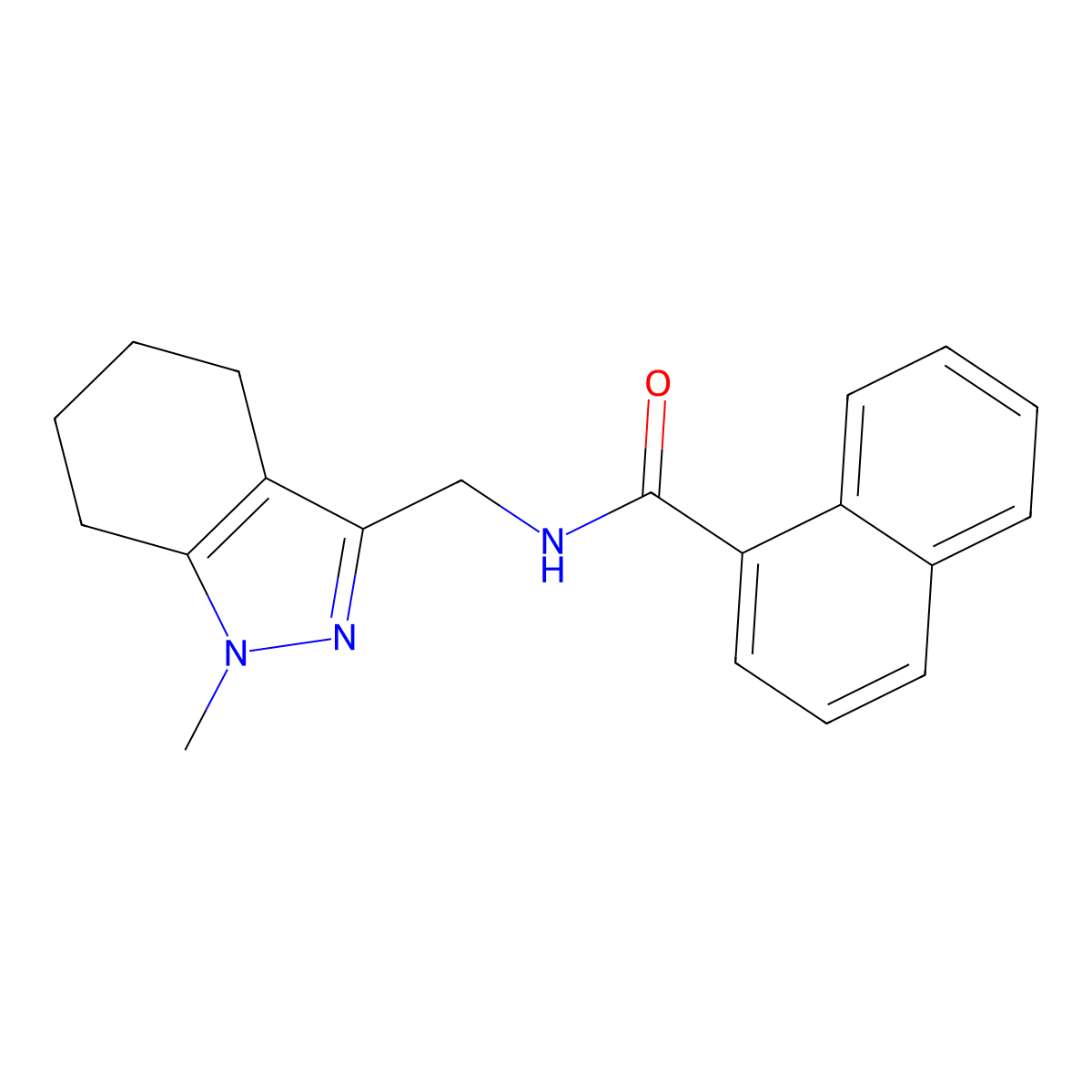 N-((1-methyl-4,5,6,7-tetrahydro-1H-indazol-3-yl)methyl)-1-naphthamide molecular structure, CAS 1448130-89-9