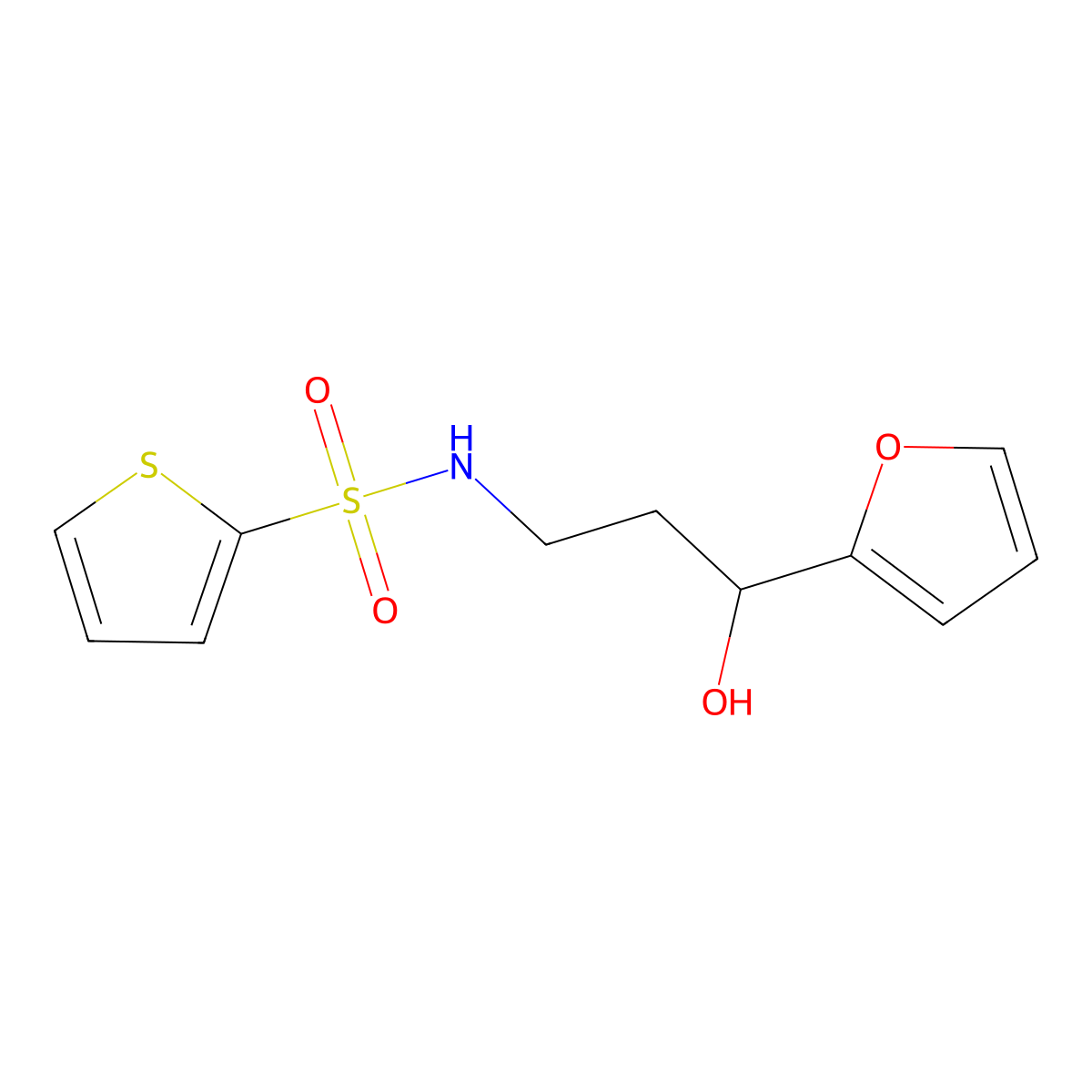 N-[3-(Furan-2-YL)-3-hydroxypropyl]thiophene-2-sulfonamide molecular structure, CAS 1448130-92-4