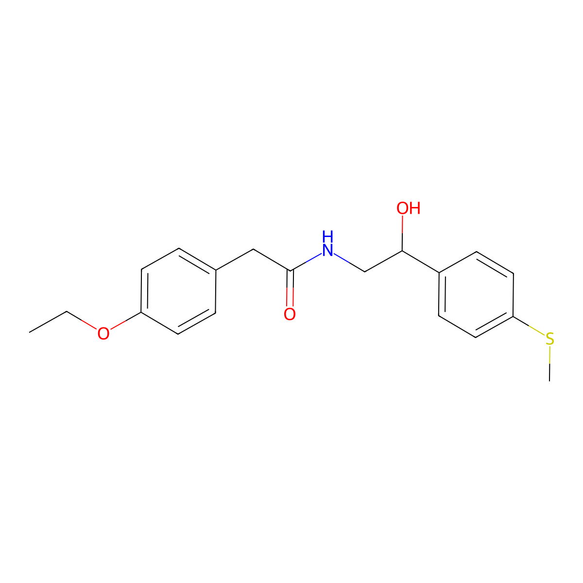 2-(4-ethoxyphenyl)-N-(2-hydroxy-2-(4-(methylthio)phenyl)ethyl)acetamide molecular structure, CAS 1448131-00-7