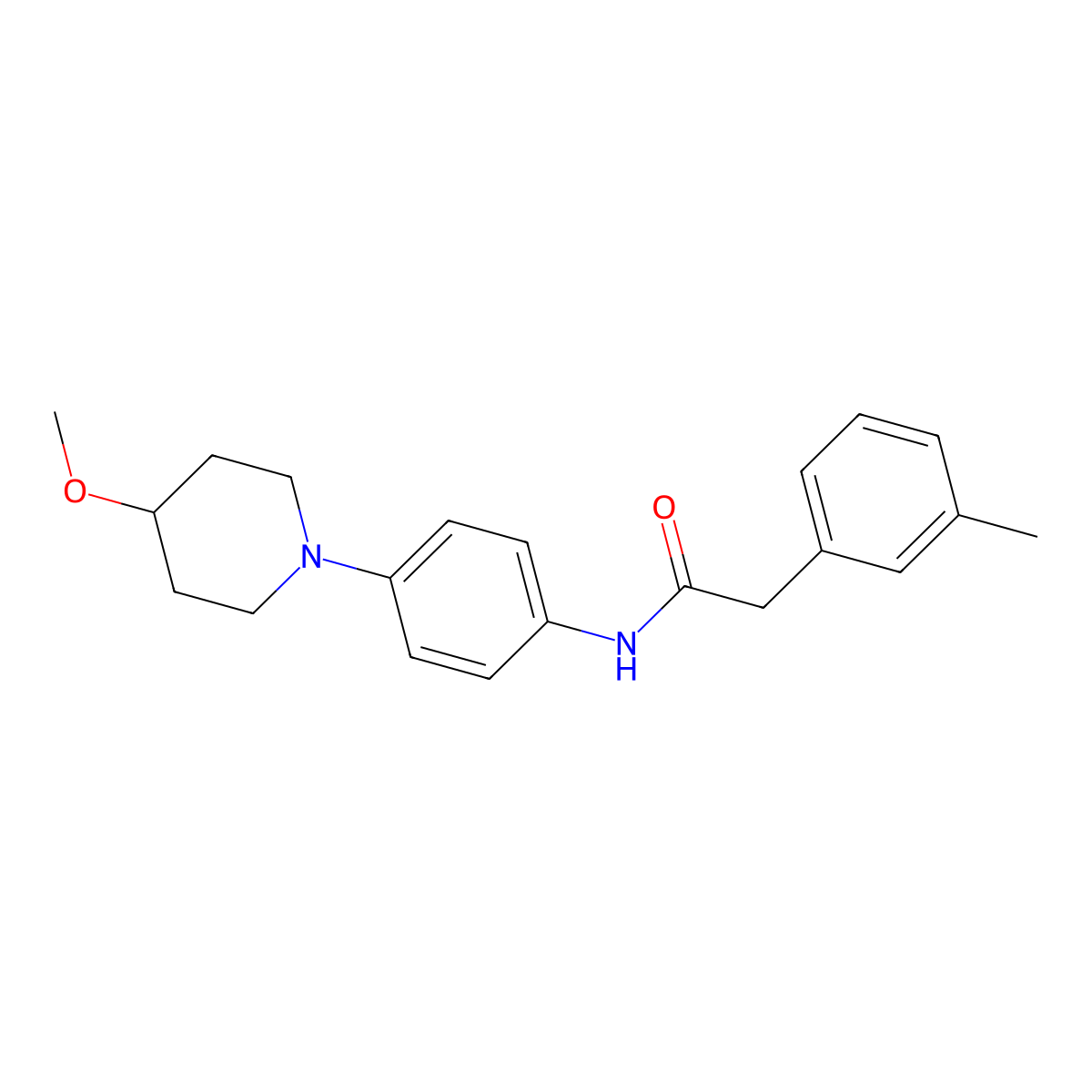 N-(4-(4-methoxypiperidin-1-yl)phenyl)-2-(m-tolyl)acetamide molecular structure, CAS 1448131-13-2