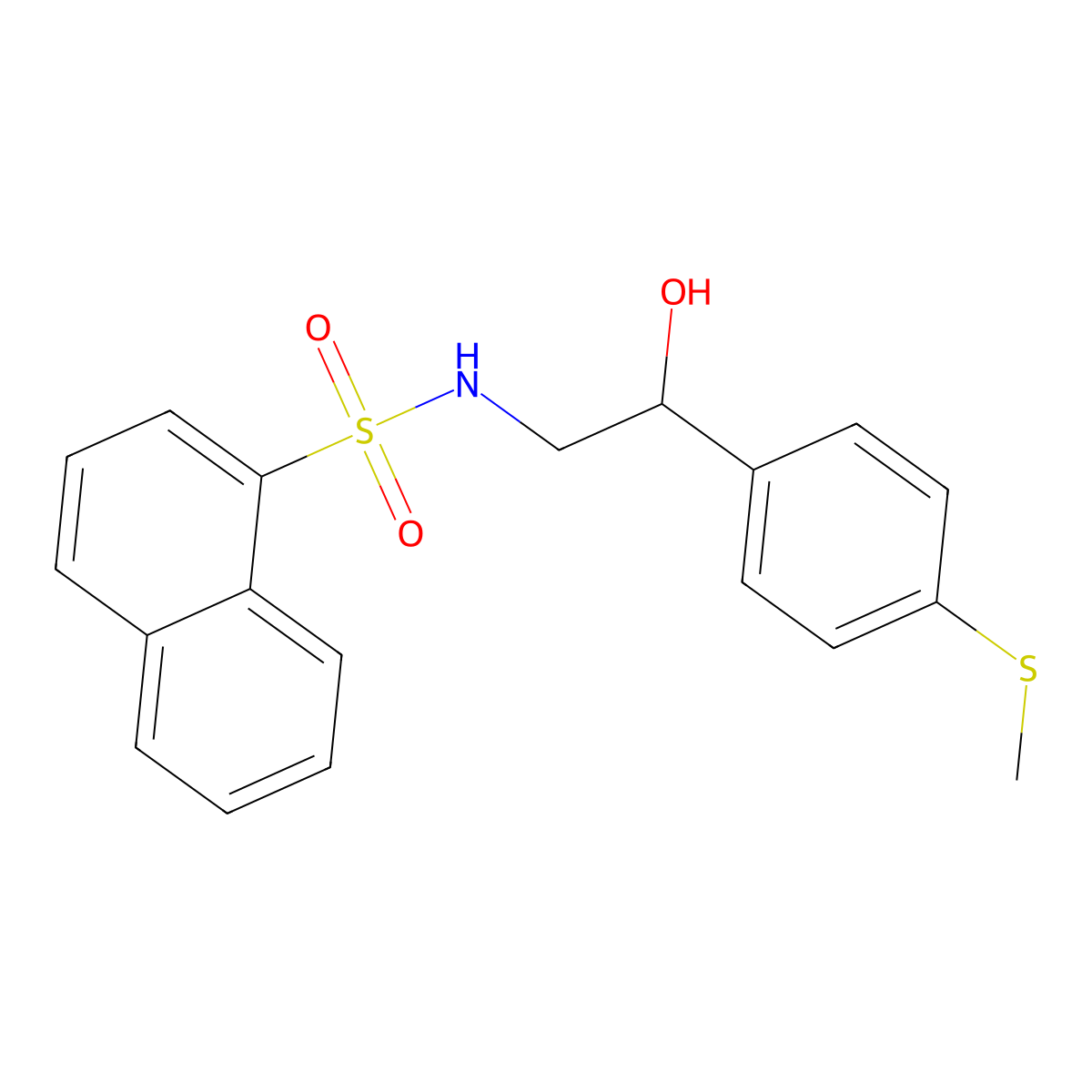 N-(2-hydroxy-2-(4-(methylthio)phenyl)ethyl)naphthalene-1-sulfonamide molecular structure, CAS 1448131-15-4