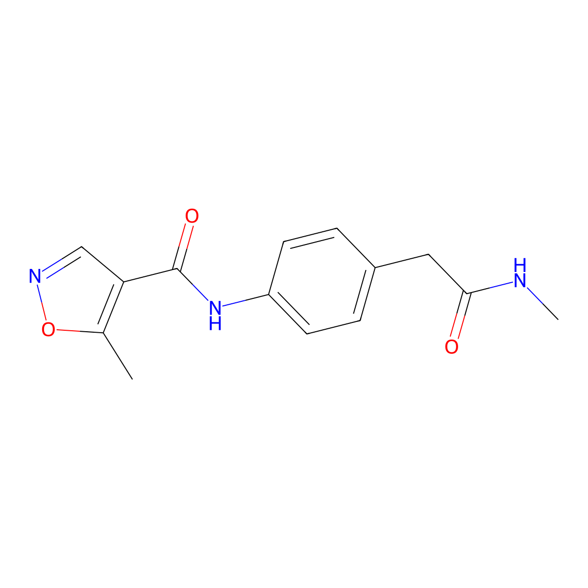 5-methyl-N-(4-(2-(methylamino)-2-oxoethyl)phenyl)isoxazole-4-carboxamide molecular structure, CAS 1448131-19-8