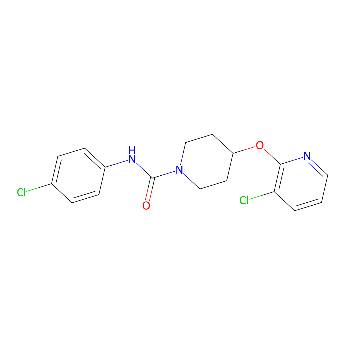N-(4-Chlorophenyl)-4-[(3-chloropyridin-2-YL)oxy]piperidine-1-carboxamide molecular structure, CAS 1448131-21-2