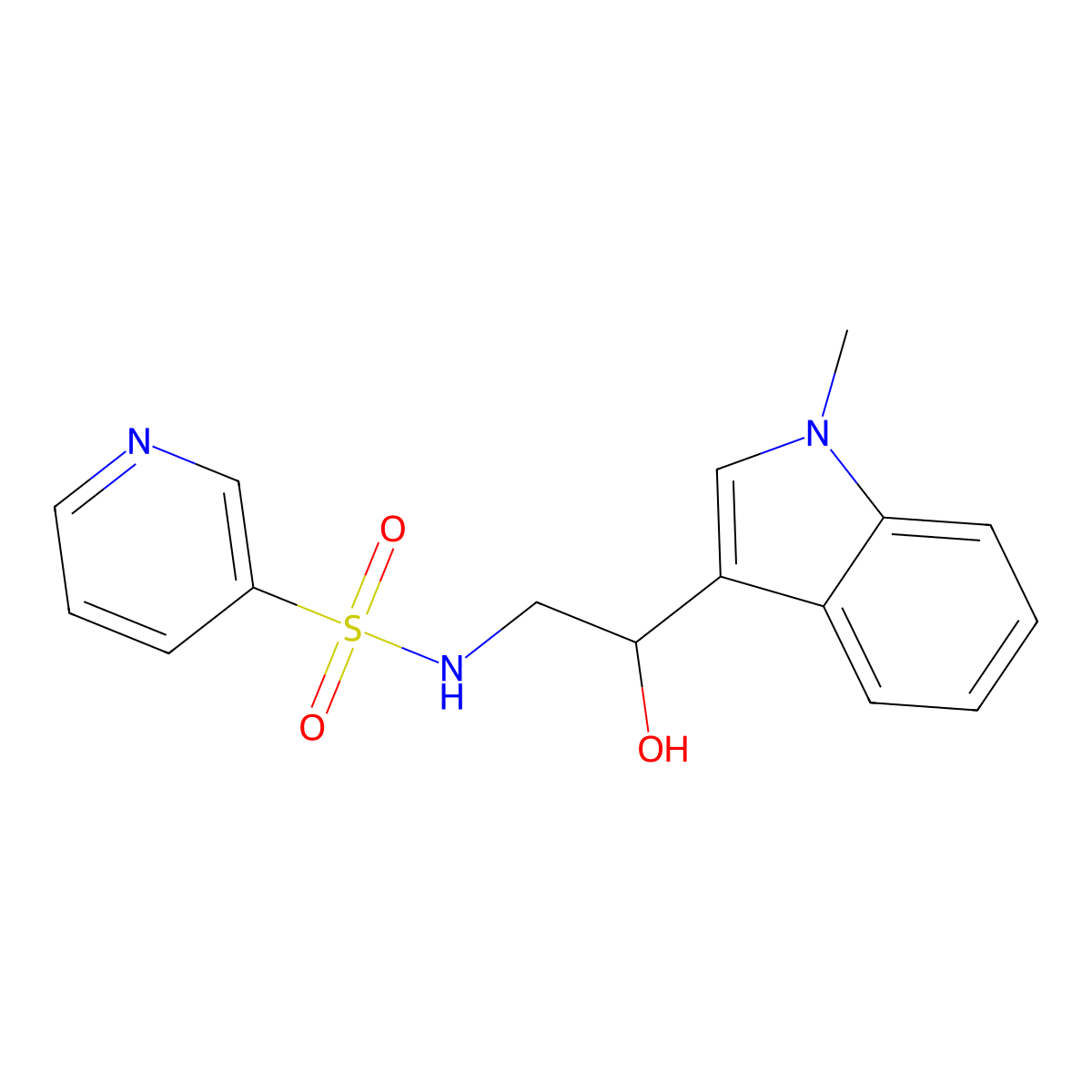 N-[2-hydroxy-2-(1-methyl-1H-indol-3-yl)ethyl]pyridine-3-sulfonamide molecular structure, CAS 1448131-27-8