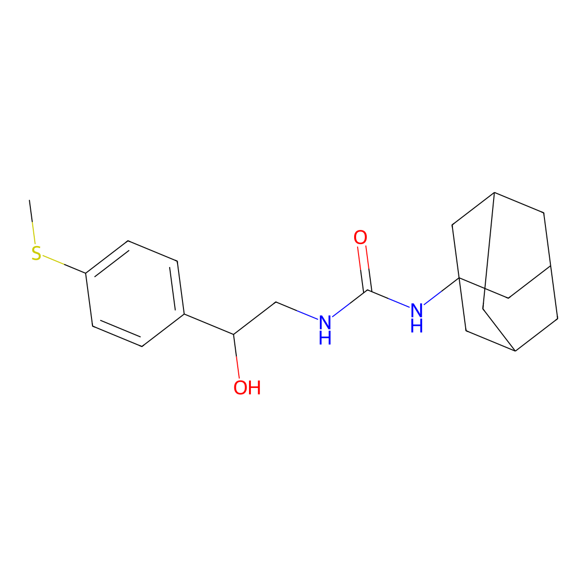3-(Adamantan-1-yl)-1-{2-hydroxy-2-[4-(methylsulfanyl)phenyl]ethyl}urea molecular structure, CAS 1448131-36-9