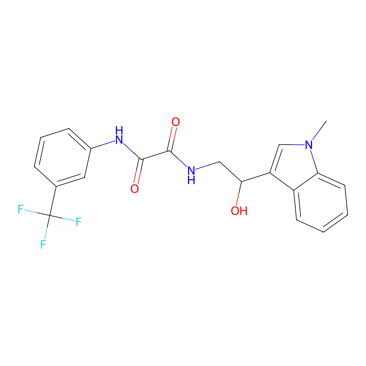 N1-(2-hydroxy-2-(1-methyl-1H-indol-3-yl)ethyl)-N2-(3-(trifluoromethyl)phenyl)oxalamide molecular structure, CAS 1448131-38-1