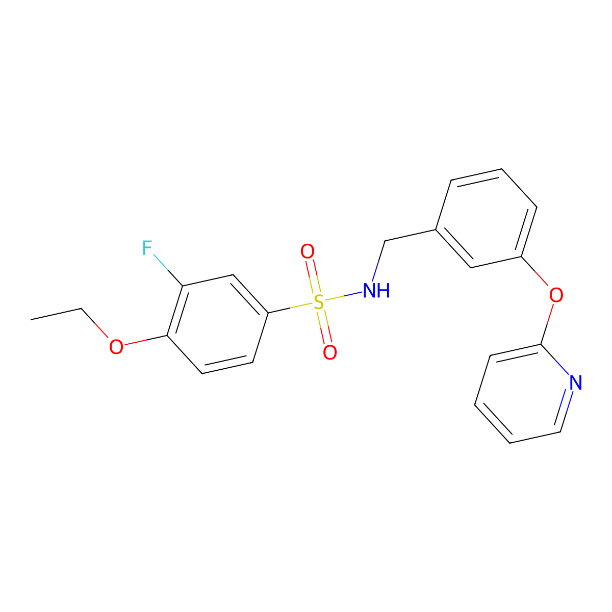 4-ethoxy-3-fluoro-N-(3-(pyridin-2-yloxy)benzyl)benzenesulfonamide molecular structure, CAS 1448131-40-5