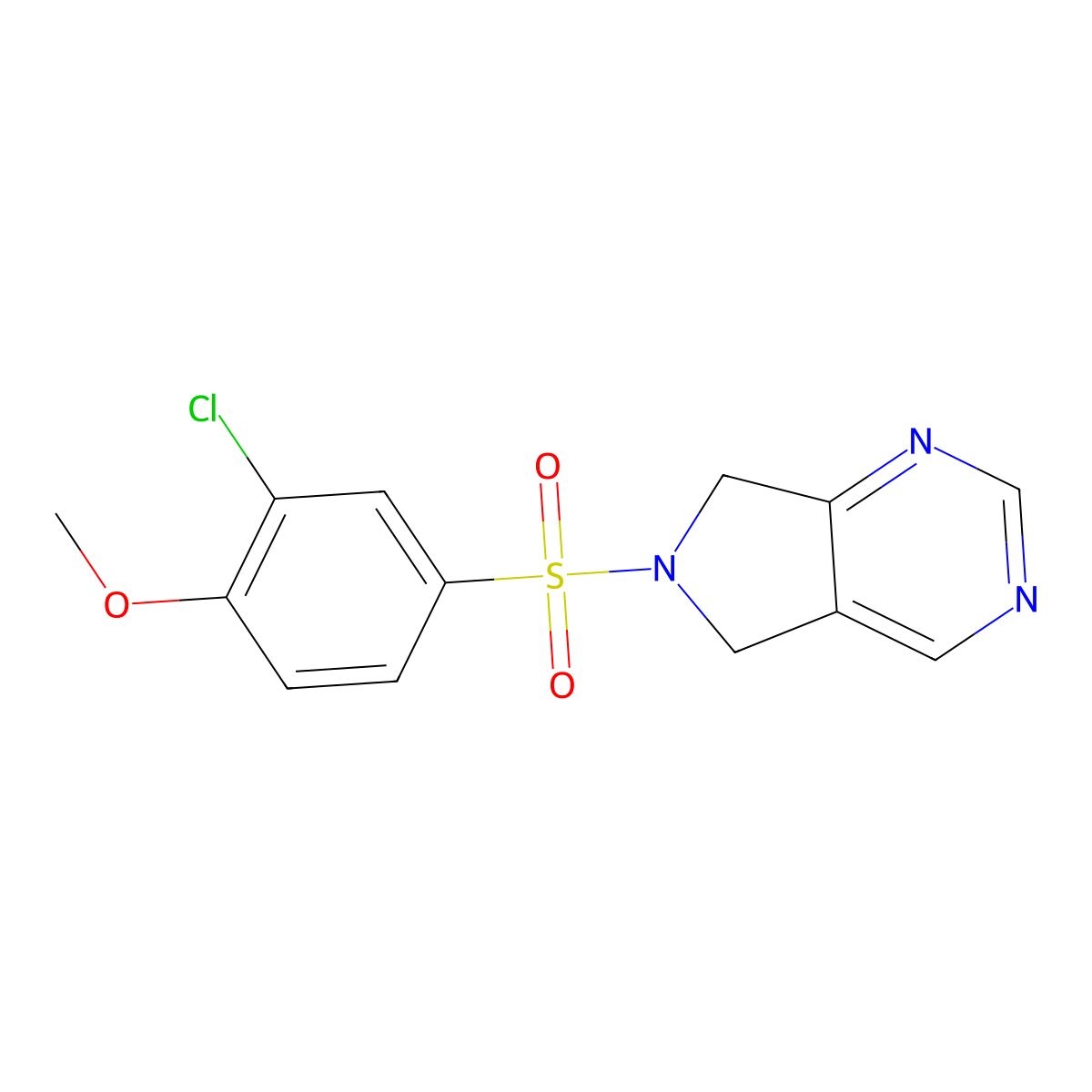 6-((3-chloro-4-methoxyphenyl)sulfonyl)-6,7-dihydro-5H-pyrrolo[3,4-d]pyrimidine molecular structure, CAS 1448131-52-9