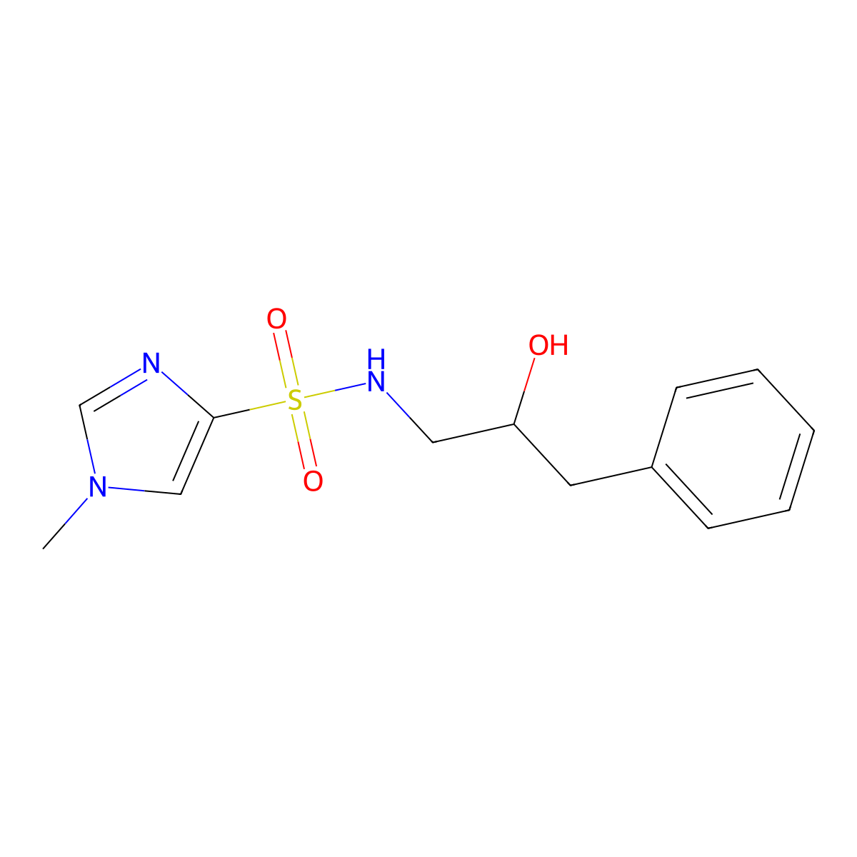 N-(2-hydroxy-3-phenylpropyl)-1-methyl-1H-imidazole-4-sulfonamide molecular structure, CAS 1448131-58-5