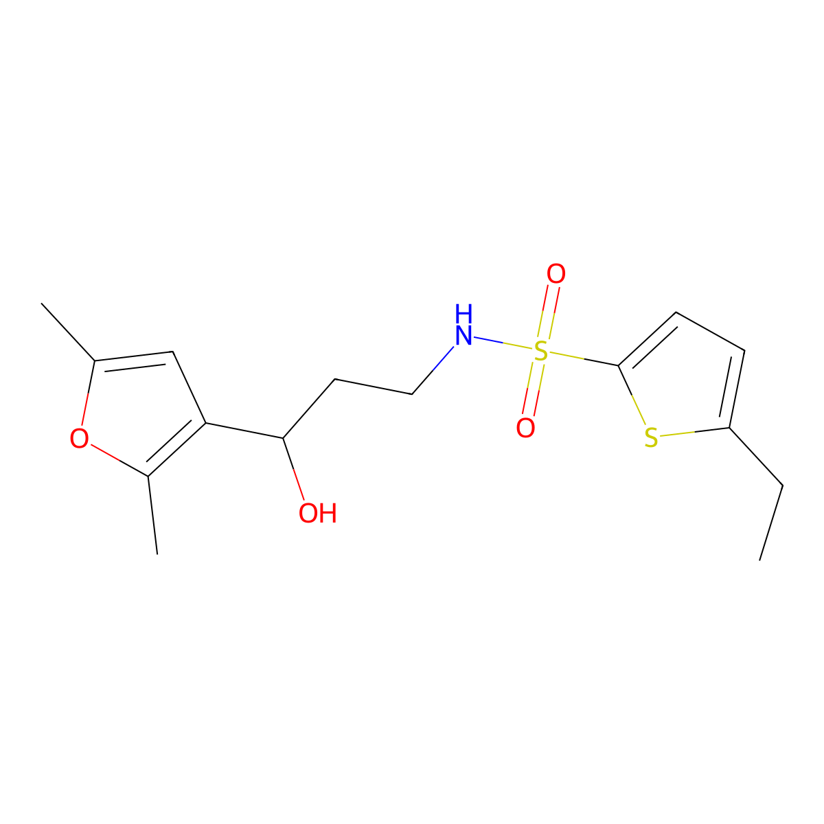N-[3-(2,5-Dimethylfuran-3-YL)-3-hydroxypropyl]-5-ethylthiophene-2-sulfonamide molecular structure, CAS 1448131-59-6