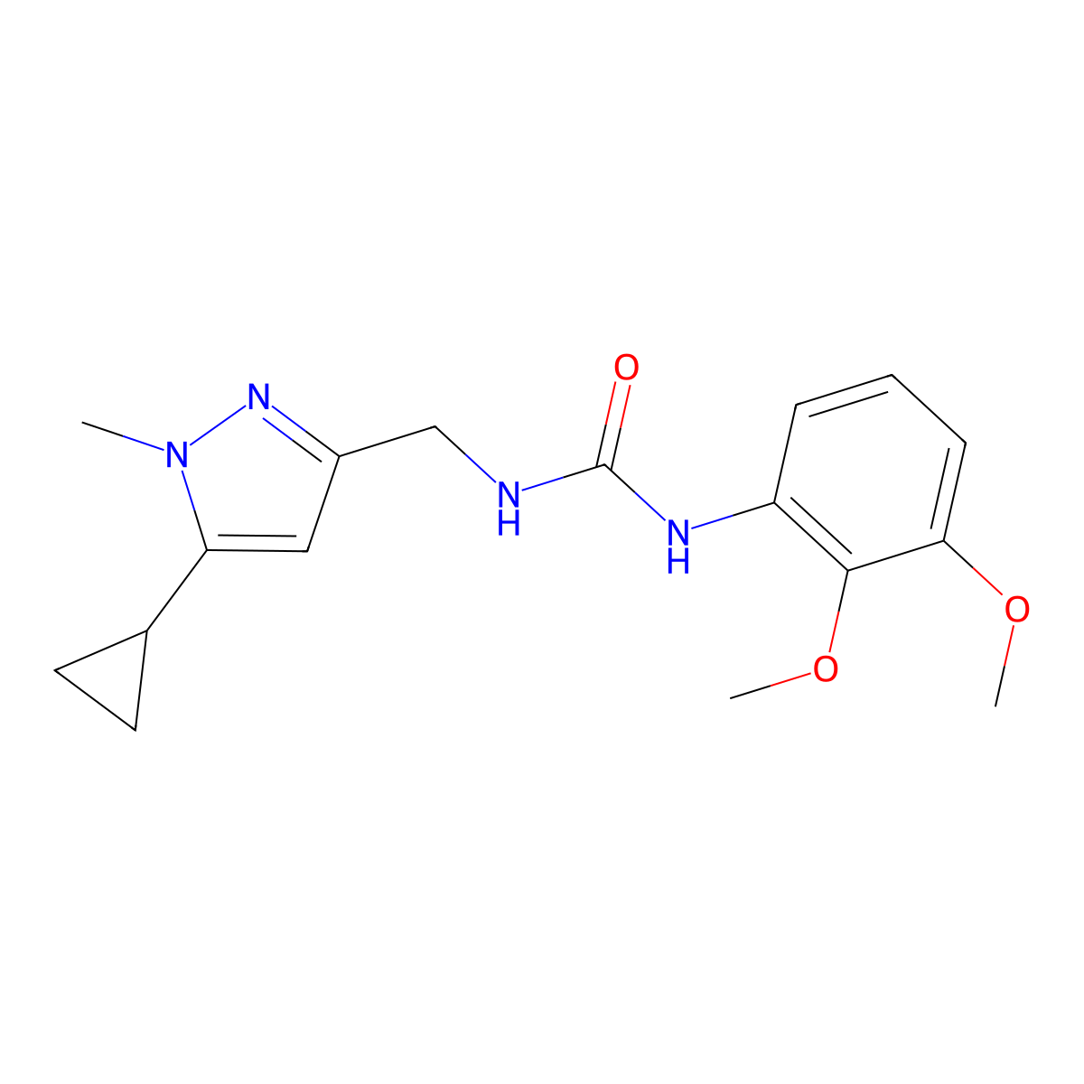 1-((5-cyclopropyl-1-methyl-1H-pyrazol-3-yl)methyl)-3-(2,3-dimethoxyphenyl)urea molecular structure, CAS 1448131-62-1