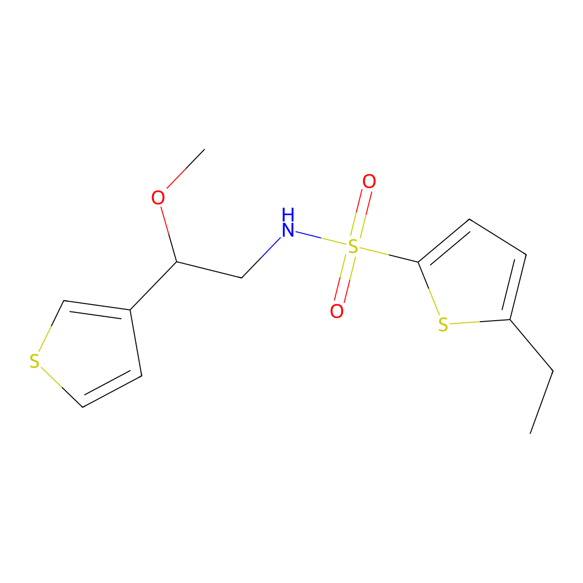 5-Ethyl-N-[2-methoxy-2-(thiophen-3-YL)ethyl]thiophene-2-sulfonamide molecular structure, CAS 1448131-67-6