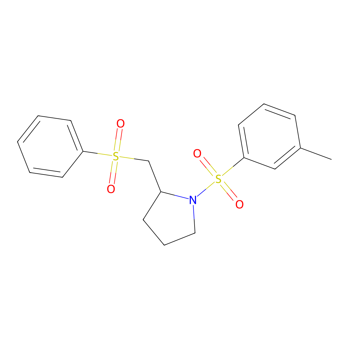 2-((Phenylsulfonyl)methyl)-1-(m-tolylsulfonyl)pyrrolidine molecular structure, CAS 1448131-70-1