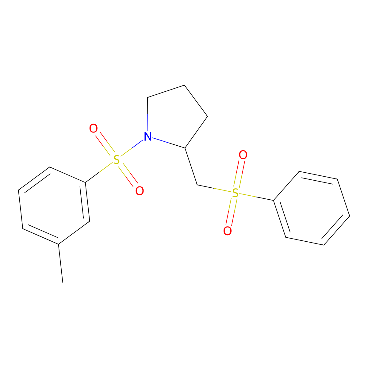 2-((Phenylsulfonyl)methyl)-1-(m-tolylsulfonyl)pyrrolidine molecular structure, CAS 1448131-70-1