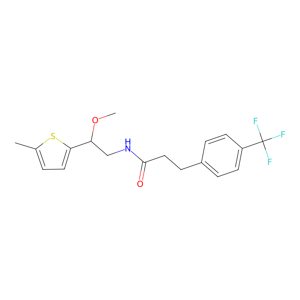 N-[2-Methoxy-2-(5-methylthiophen-2-YL)ethyl]-3-[4-(trifluoromethyl)phenyl]propanamide molecular structure, CAS 1448131-72-3
