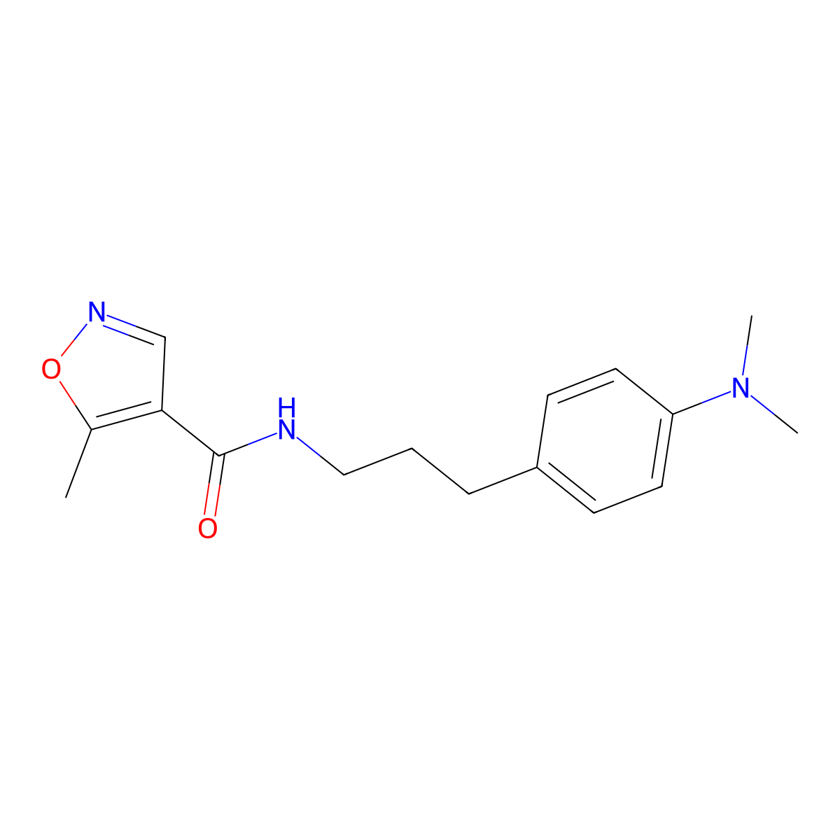 N-(3-(4-(dimethylamino)phenyl)propyl)-5-methylisoxazole-4-carboxamide molecular structure, CAS 1448131-96-1