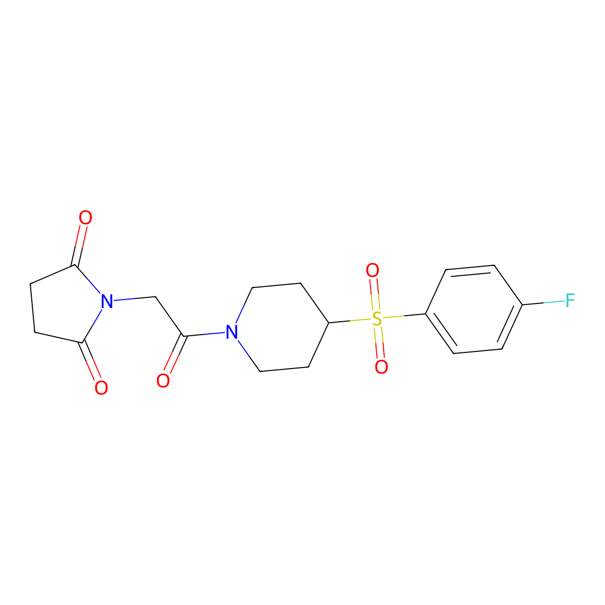 1-(2-(4-((4-Fluorophenyl)sulfonyl)piperidin-1-yl)-2-oxoethyl)pyrrolidine-2,5-dione molecular structure, CAS 1448132-08-8