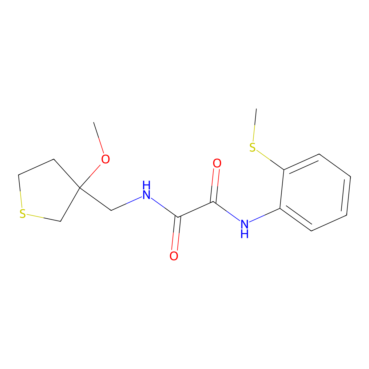 N1-((3-methoxytetrahydrothiophen-3-yl)methyl)-N2-(2-(methylthio)phenyl)oxalamide molecular structure, CAS 1448132-10-2