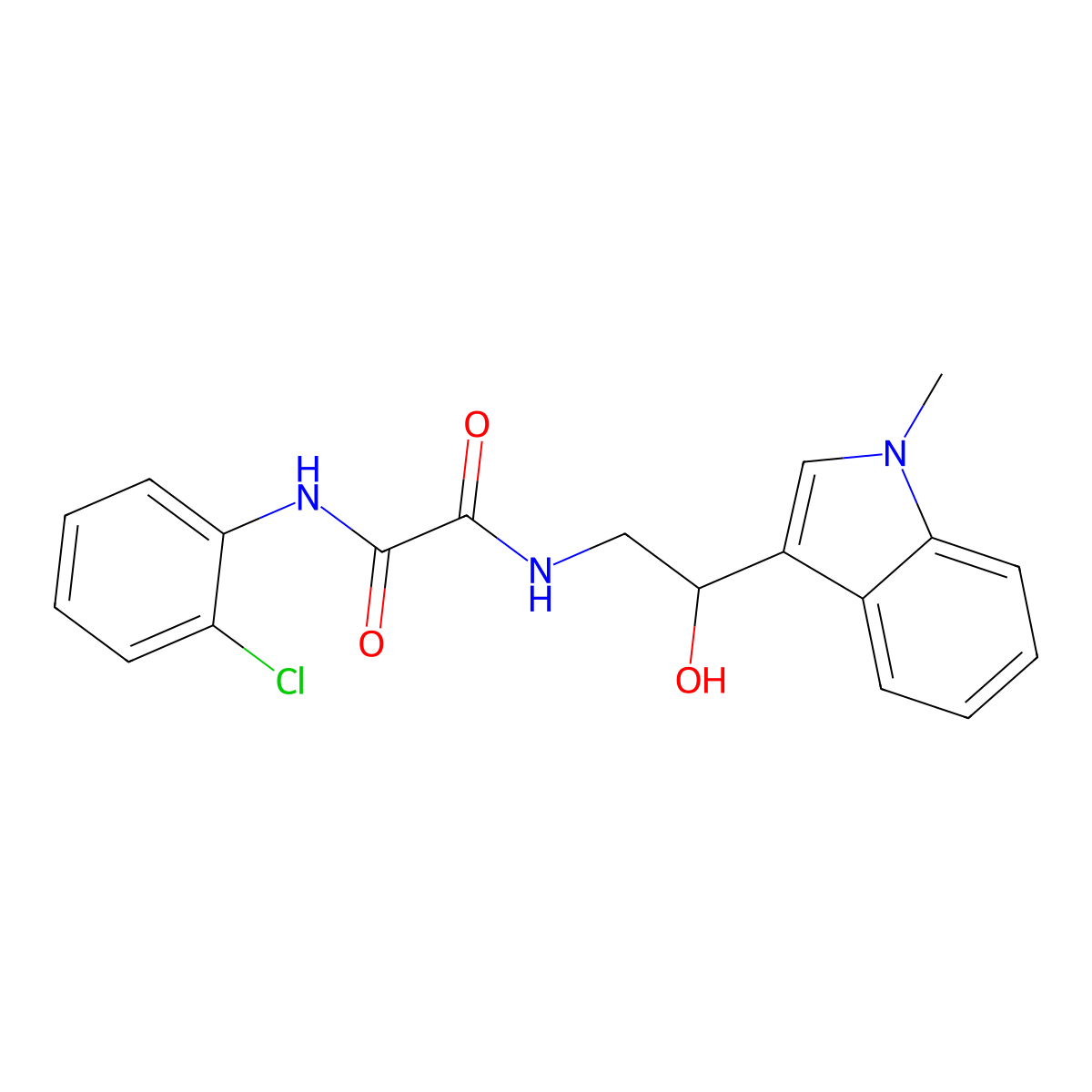 N1-(2-chlorophenyl)-N2-(2-hydroxy-2-(1-methyl-1H-indol-3-yl)ethyl)oxalamide molecular structure, CAS 1448132-21-5