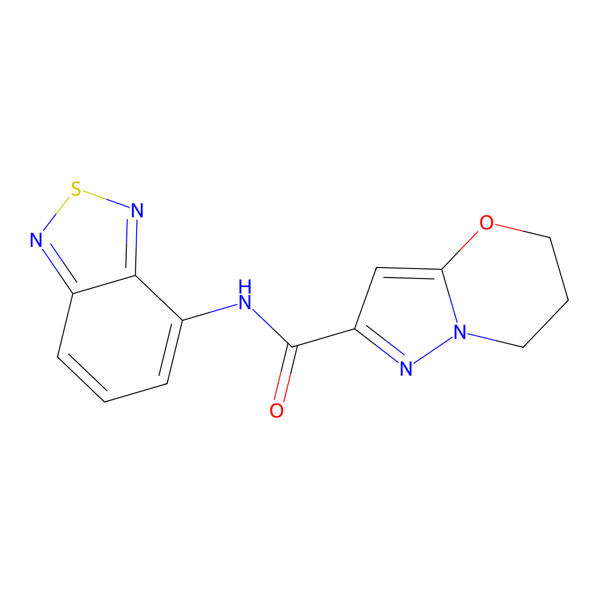 N-(benzo[c][1,2,5]thiadiazol-4-yl)-6,7-dihydro-5H-pyrazolo[5,1-b][1,3]oxazine-2-carboxamide molecular structure, CAS 1448132-40-8