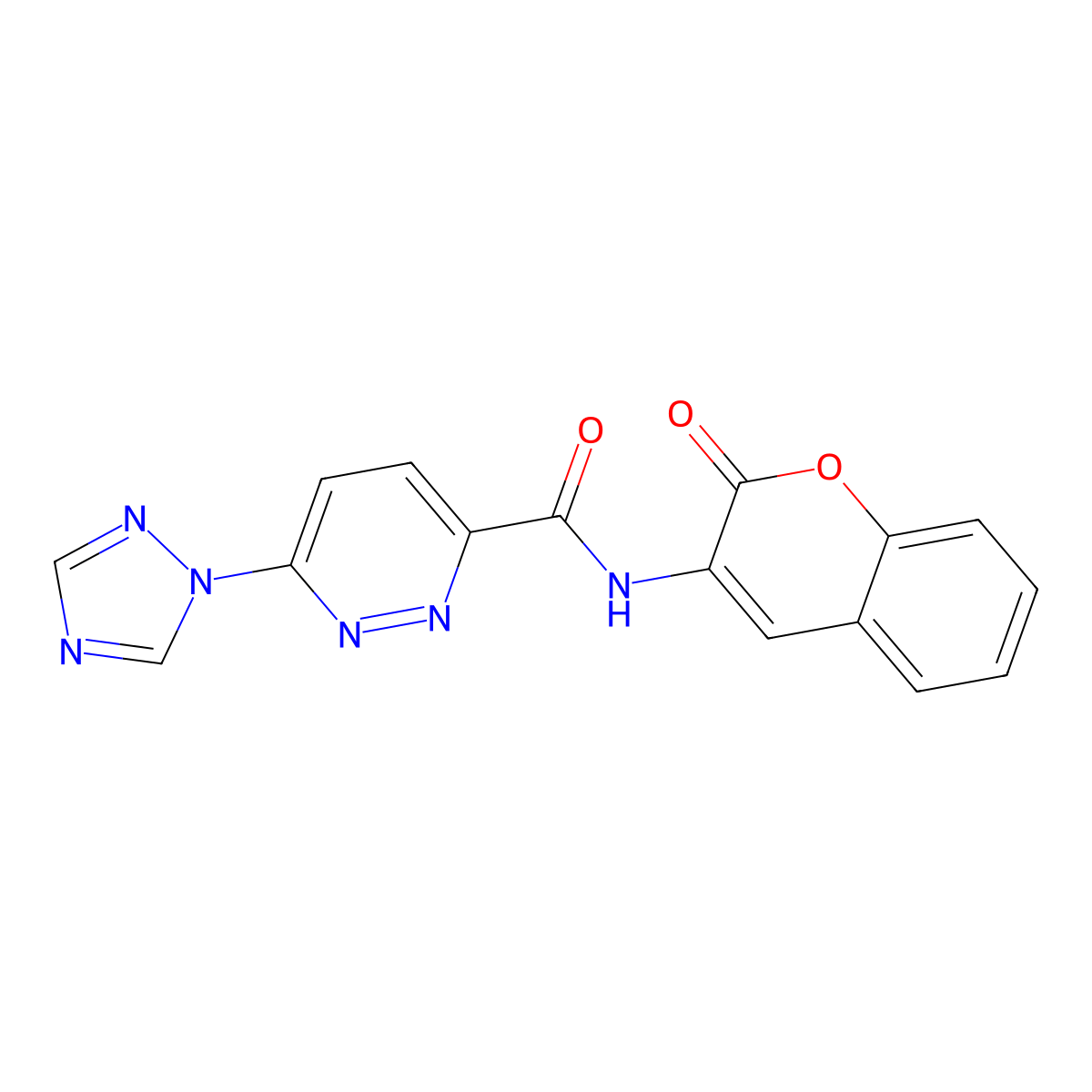 N-(2-oxo-2H-chromen-3-yl)-6-(1H-1,2,4-triazol-1-yl)pyridazine-3-carboxamide molecular structure, CAS 1448132-41-9