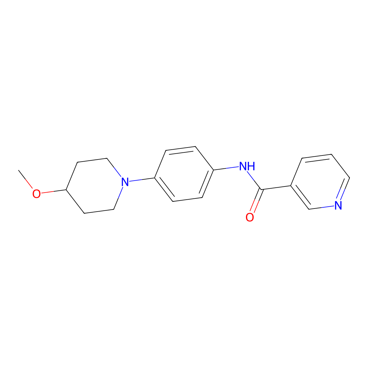 N-(4-(4-methoxypiperidin-1-yl)phenyl)nicotinamide molecular structure, CAS 1448132-49-7