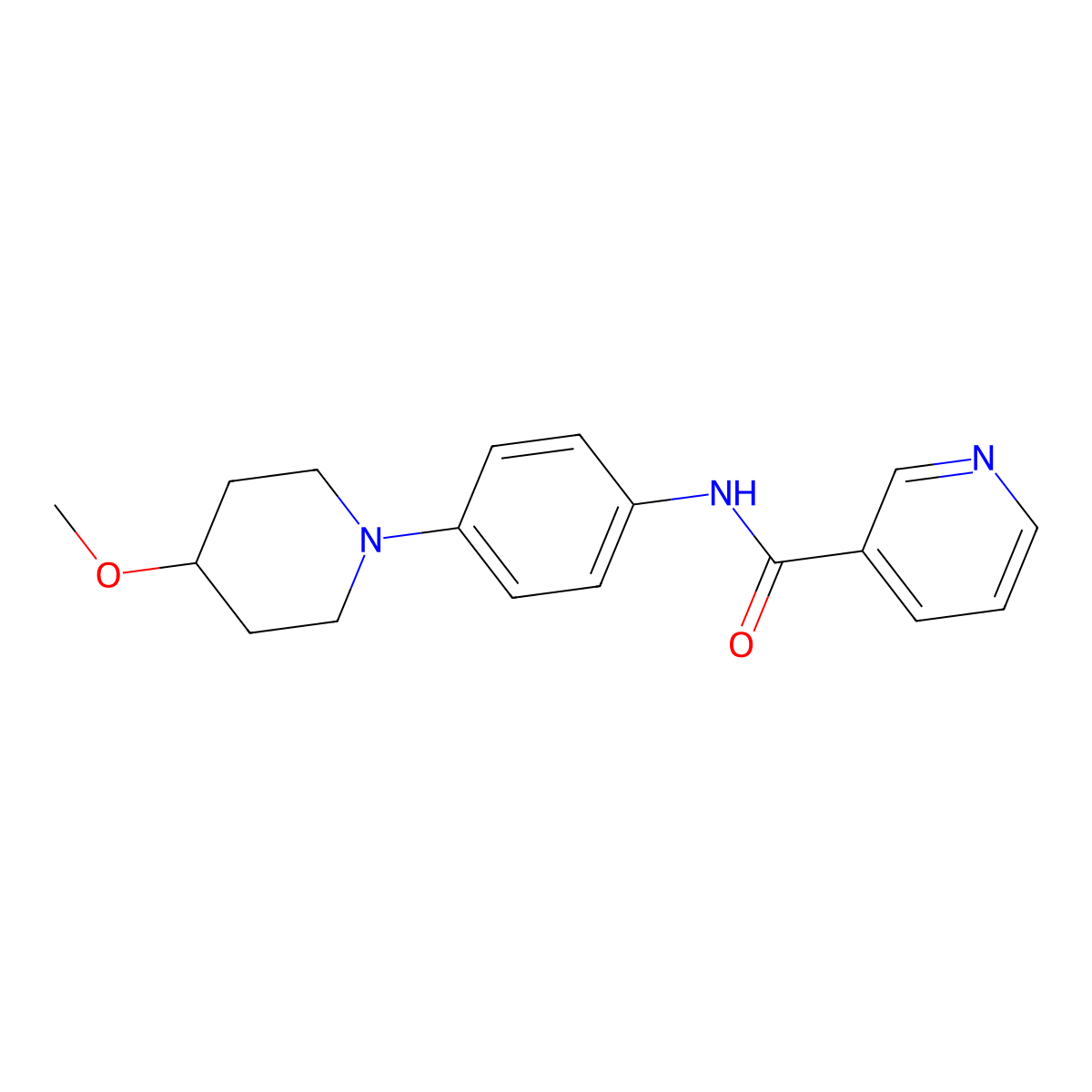 N-(4-(4-methoxypiperidin-1-yl)phenyl)nicotinamide molecular structure, CAS 1448132-49-7