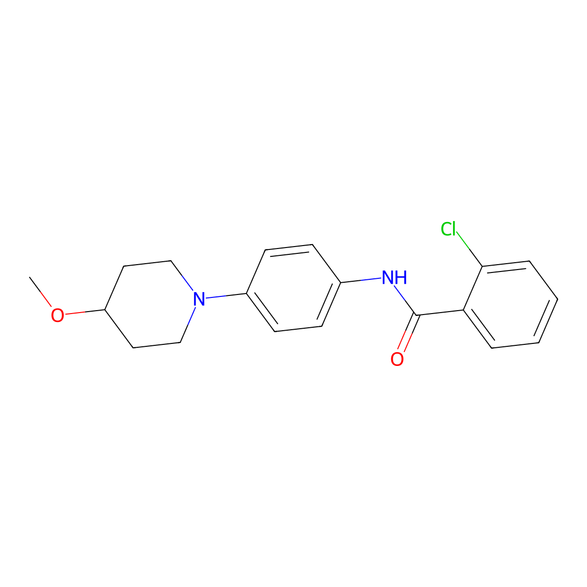 2-Chloro-N-[4-(4-methoxypiperidin-1-YL)phenyl]benzamide molecular structure, CAS 1448132-57-7
