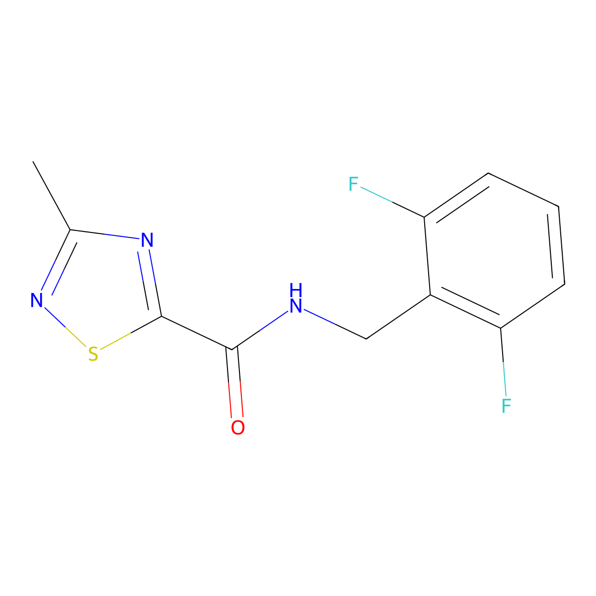 N-(2,6-difluorobenzyl)-3-methyl-1,2,4-thiadiazole-5-carboxamide molecular structure, CAS 1448132-60-2