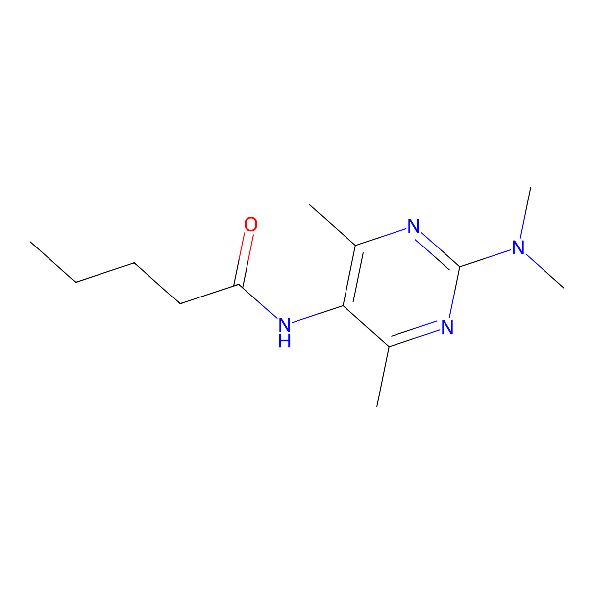 N-(2-(dimethylamino)-4,6-dimethylpyrimidin-5-yl)pentanamide molecular structure, CAS 1448132-71-5