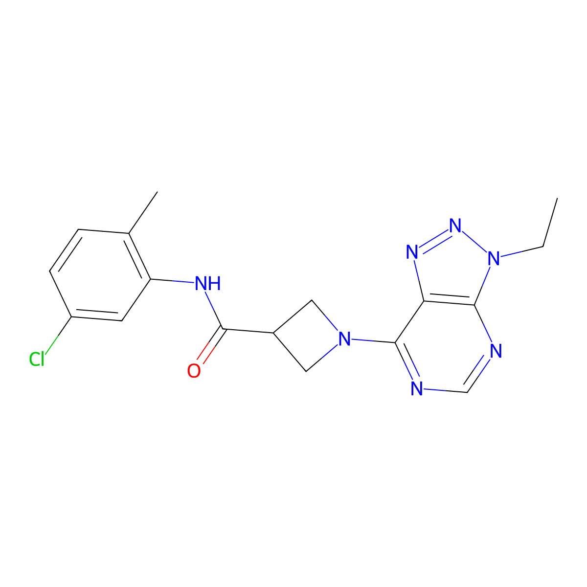 N-(5-chloro-2-methylphenyl)-1-(3-ethyl-3H-[1,2,3]triazolo[4,5-d]pyrimidin-7-yl)azetidine-3-carboxamide molecular structure, CAS 1448132-78-2