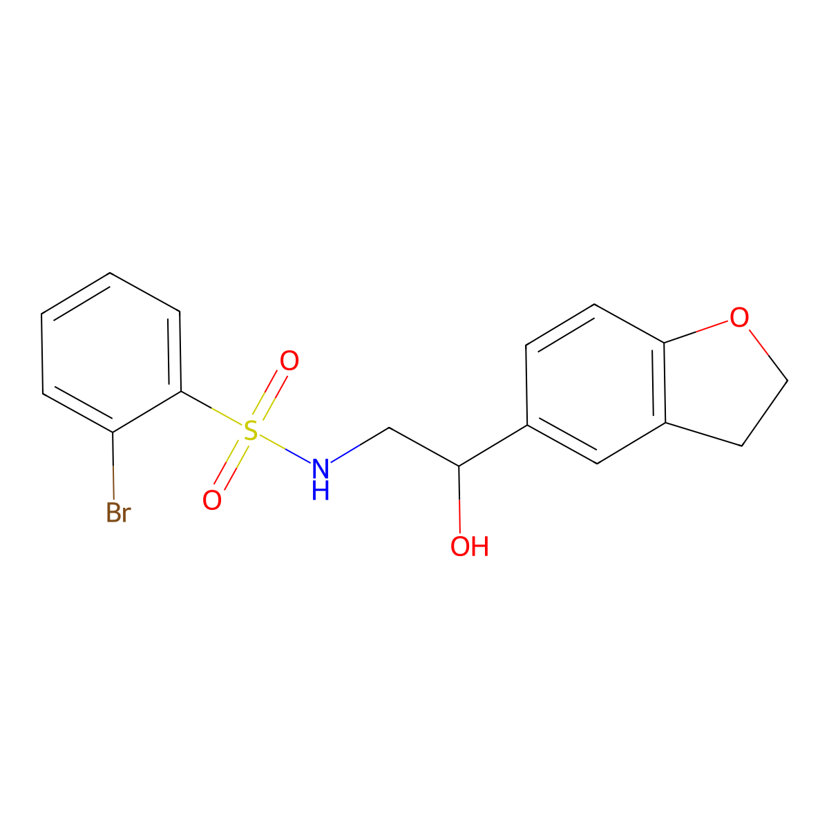 2-bromo-N-(2-(2,3-dihydrobenzofuran-5-yl)-2-hydroxyethyl)benzenesulfonamide molecular structure, CAS 1448132-87-3