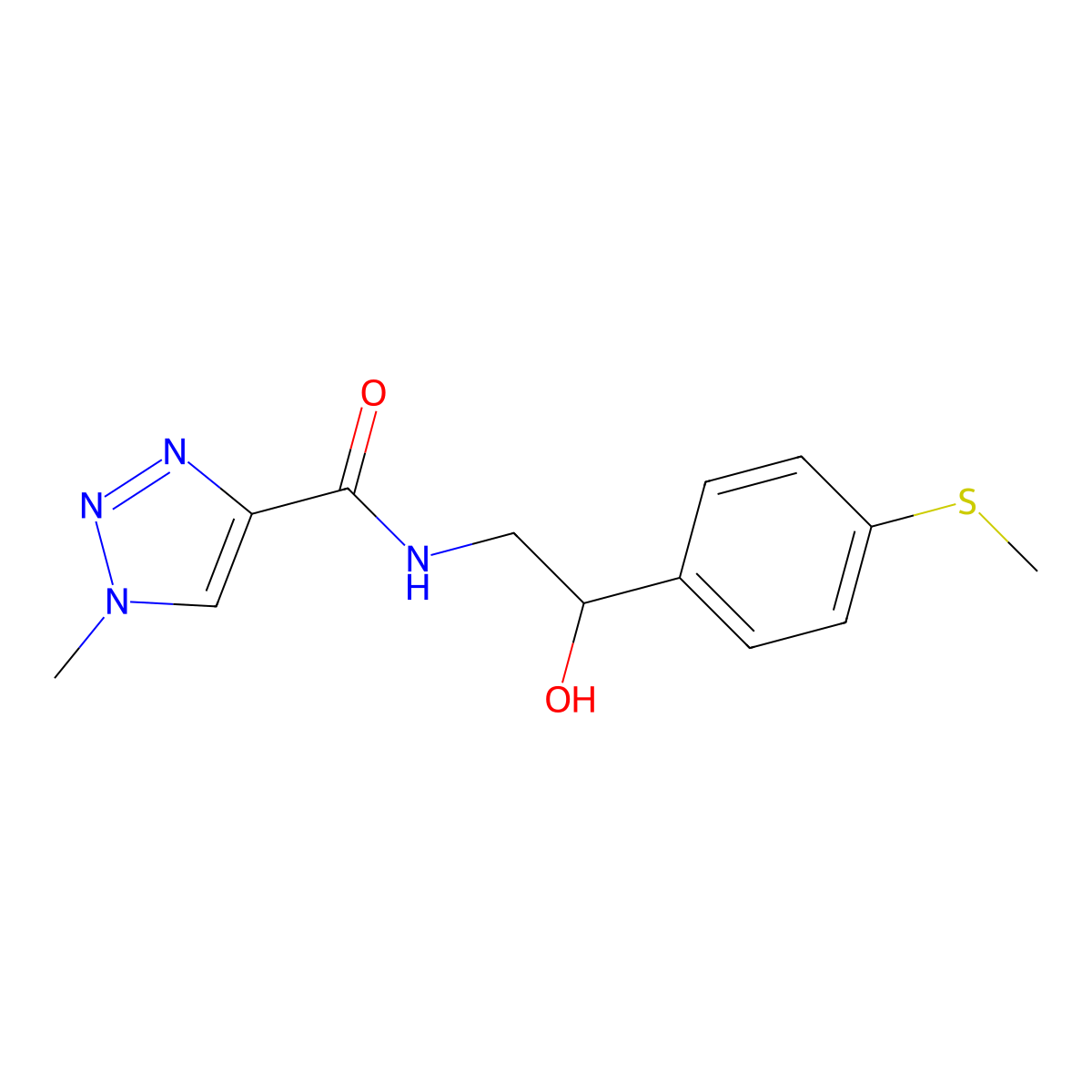 N-(2-hydroxy-2-(4-(methylthio)phenyl)ethyl)-1-methyl-1H-1,2,3-triazole-4-carboxamide molecular structure, CAS 1448133-05-8