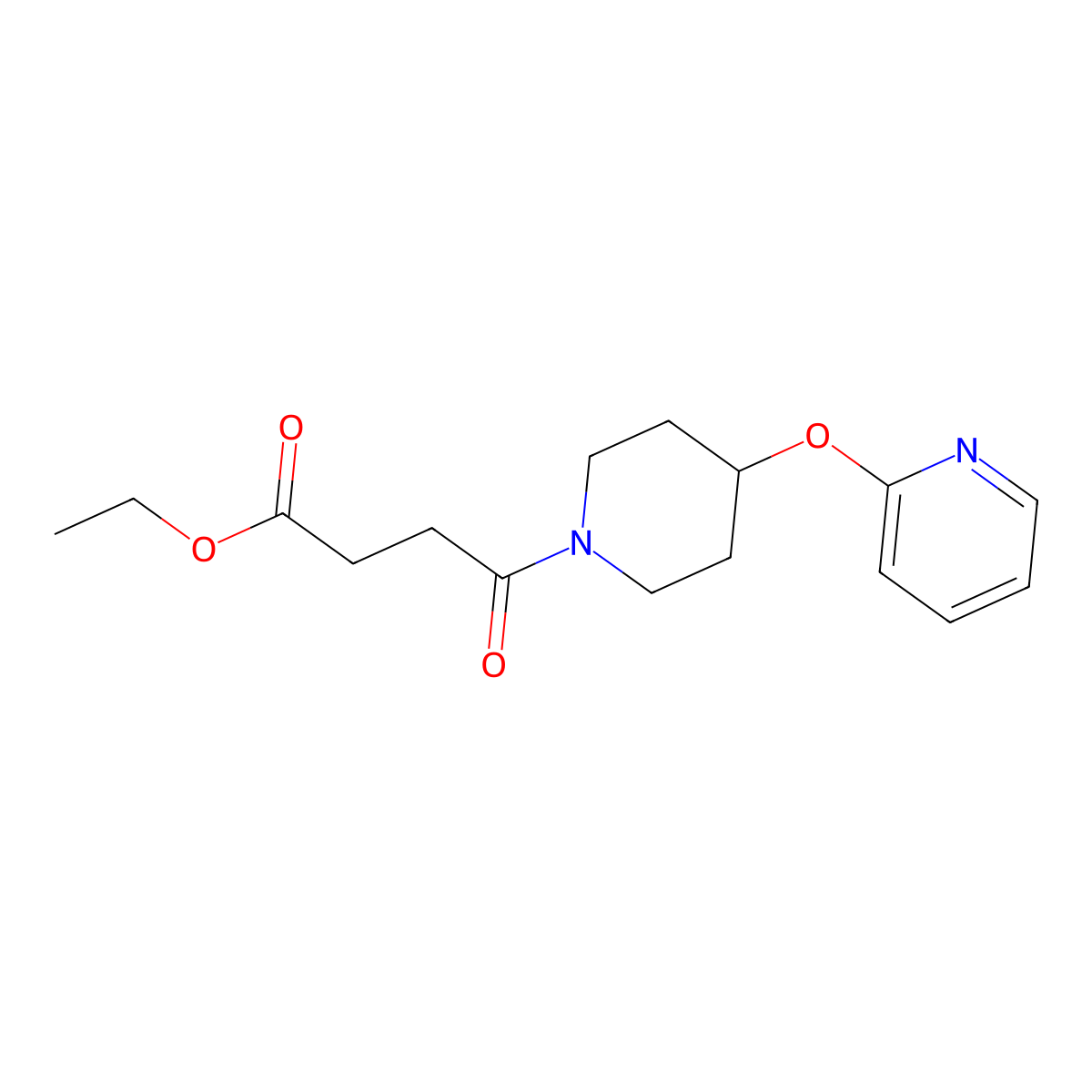 Ethyl 4-oxo-4-(4-(pyridin-2-yloxy)piperidin-1-yl)butanoate molecular structure, CAS 1448133-09-2