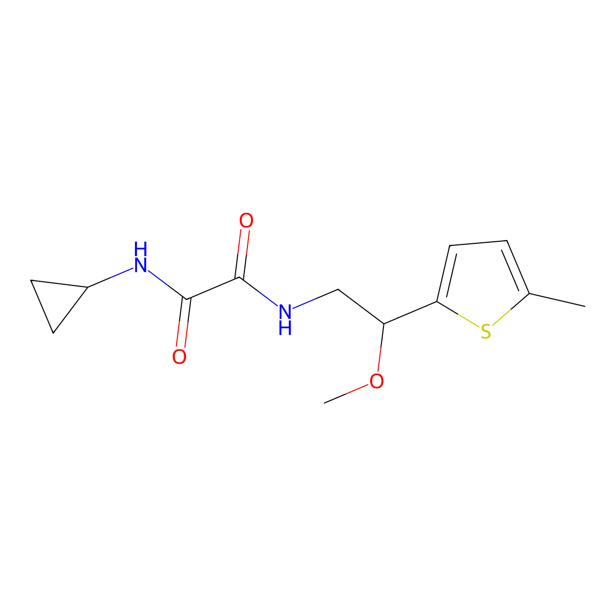 N1-cyclopropyl-N2-(2-methoxy-2-(5-methylthiophen-2-yl)ethyl)oxalamide molecular structure, CAS 1448133-11-6