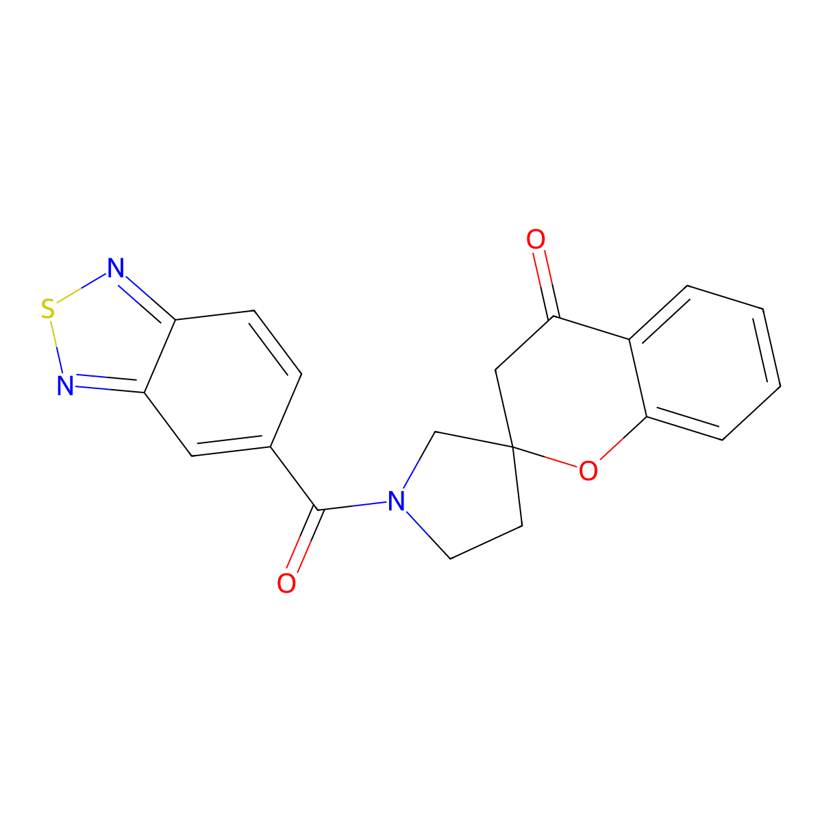 1'-(2,1,3-Benzothiadiazole-5-carbonyl)-3,4-dihydrospiro[1-benzopyran-2,3'-pyrrolidine]-4-one molecular structure, CAS 1448133-16-1