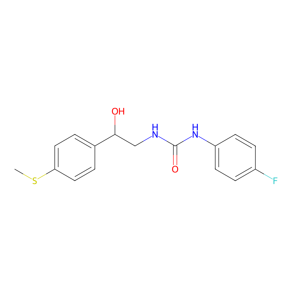 1-(4-Fluorophenyl)-3-(2-hydroxy-2-(4-(methylthio)phenyl)ethyl)urea molecular structure, CAS 1448133-24-1