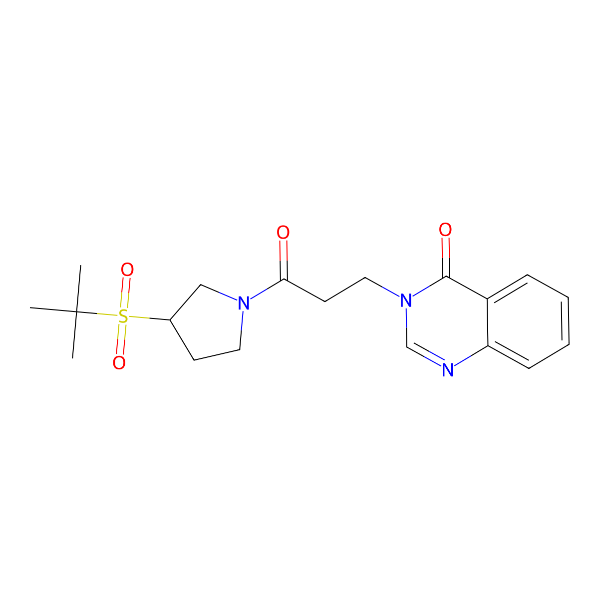 3-(3-(3-(tert-butylsulfonyl)pyrrolidin-1-yl)-3-oxopropyl)quinazolin-4(3H)-one molecular structure, CAS 1448133-26-3