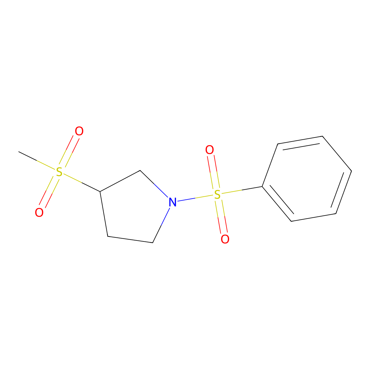 3-(Methylsulfonyl)-1-(phenylsulfonyl)pyrrolidine molecular structure, CAS 1448133-33-2